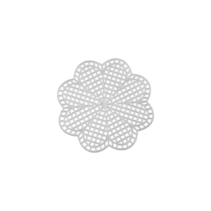 Plasa din plastic pentru brodat si tapiko, 8 cm, Floare alba