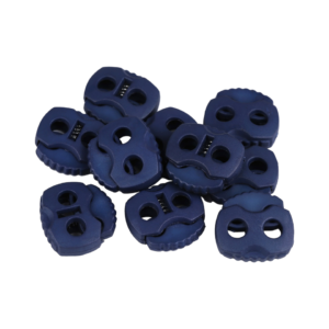 Set 10 opritori pentru snur cu 2 gauri Crisalida, 20 x 20 mm, Bleumarin