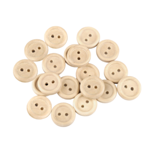 Set 20 nasturi din lemn cu 2 gauri, marimea 20" Natur