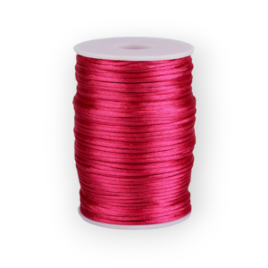 Snur satinat pentru kumihimo, diametru 2 mm, rola 95 m,  Roz strident