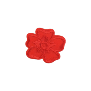 Aplicatie termoadeziva brodata, 35 mm, floare Rosie