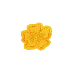 Aplicatie termoadeziva brodata, 35 mm, floare Galbena