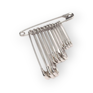 Mix 12 ace de siguranta metalice Crisalida, lungime 28, 40, 50 mm, argintii