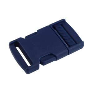Catarama trident din plastic pentru textile, latime 25 mm, dimensiuni 32 x 58 mm Bleumarin