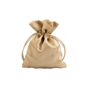 Saculet din satin pentru cadouri Crisalida, 9,5x13 cm, Auriu