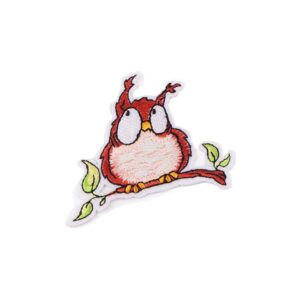 Aplicatie textila termoadeziva brodata, 5 x 6.6 cm, Pasare