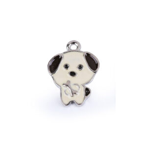 Pandantiv decorativ metalic 15 x 20 mm Catelus crem