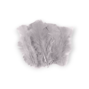 Set 20 pene decorative curca, lungime 10 - 15 cm, Gri deschis