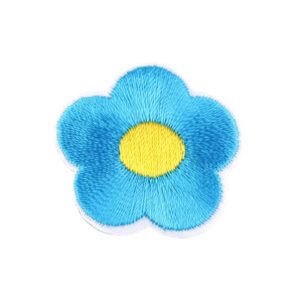 Aplicatie termoadeziva brodata, 30 mm, floare Albastru