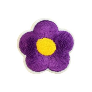 Aplicatie termoadeziva brodata, 30 mm, floare Mov