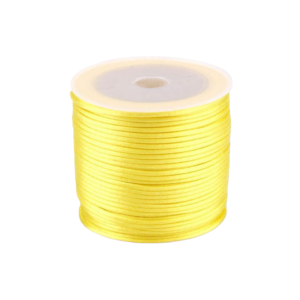 Snur satinat pentru tehnica kumihimo, 27 m, diametru 1 mm, Galben