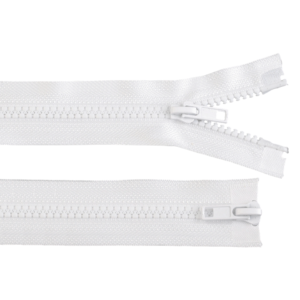 Fermoar plastic detasabil Crisalida, 2 cursoare, lungime 85 cm, Alb
