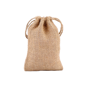 Saculet decorativ rustic iuta Crisalida, 9 x 14 cm, Ecru natur