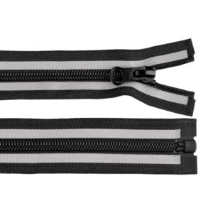 Fermoar spiralat detasabil reflectorizant Crisalida, nr. 5, lungime 60 cm, Negru