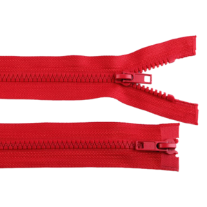 Fermoar plastic detasabil Crisalida, 2 cursoare, lungime 85 cm, Rosu