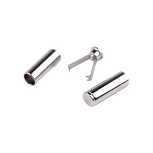 Set 2 capete metalice cu sigurante pentru snur Crisalida, 6 mm, Argintiu