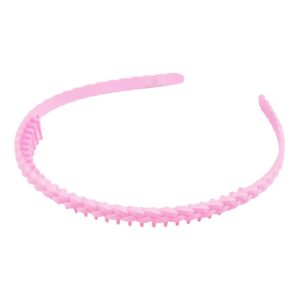 Bentita din plastic cu pieptene Crisalida, latime 1.4 cm, Roz deschis