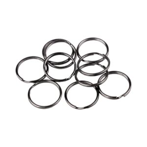 Set 10 inele metalice pentru chei Crisalida, diametru 25 mm, Negru