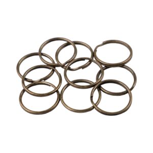 Set 10 inele metalice pentru chei Crisalida, diametru 25 mm, Vintage