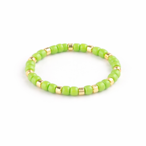 Inel flexibil din margele Crisalida, marime universala, Verde